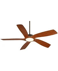 56" Casa Vieja Modern Indoor Outdoor Ceiling Fan with Led Light Remote Oil-Rubbed Bronze Damp Rated Dimmable for Patio Exterior