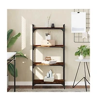 Bookcase 4-Tier Smoked Oak 23.6"x11.8"x47.2" Engineered Wood