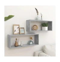 vidaXL Wall Cube Shelves 2 pcs 23.6"x5.9"x9.1" Engineered Wood