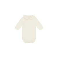 Vild House of Little Toddler Ls Organic Cotton Collared Bodysuit - Ecru