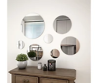 vidaXL 7 Piece Wall Mirror Set Round Glass