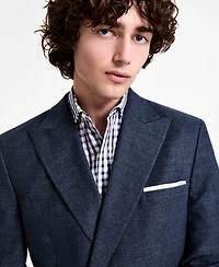 Tommy Hilfiger Men's Modern Fit Double Breasted Linen Suit Jacket