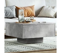 Coffee Table Concrete Gray 23.6"x23.6"x12.4" Engineered Wood