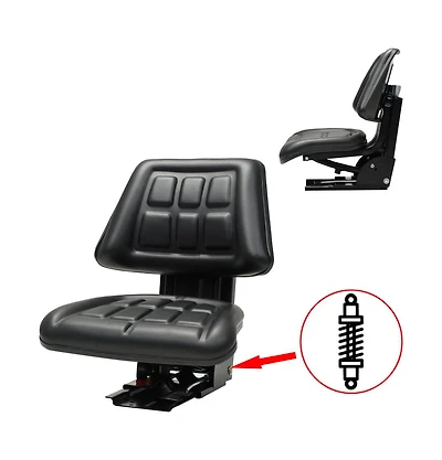 vidaXL Tractor Seat with Suspension Black