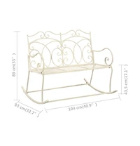 vidaXL Patio Bench 40.9" Iron Antique White