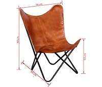 Butterfly Chair Brown Real Leather