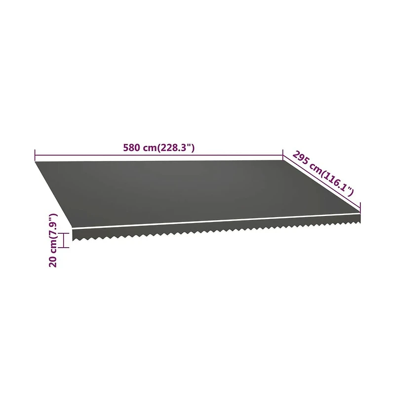 Awning Top Sunshade Canvas Anthracite 236.2"x118.1"