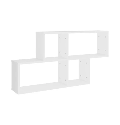 vidaXL Wall Shelf White 39.4"x7.1"x20.9" Engineered Wood