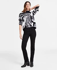 Jones New York Women's Lexington Mid Rise Straight Leg Denim Jeans