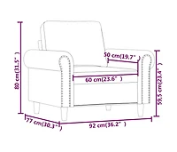 vidaXL Sofa Chair Light Gray 23.6" Velvet