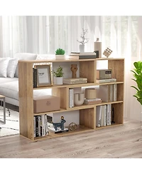 Sugift 2-Piece Separable Bookshelf Floor Standing Corner Display Storage