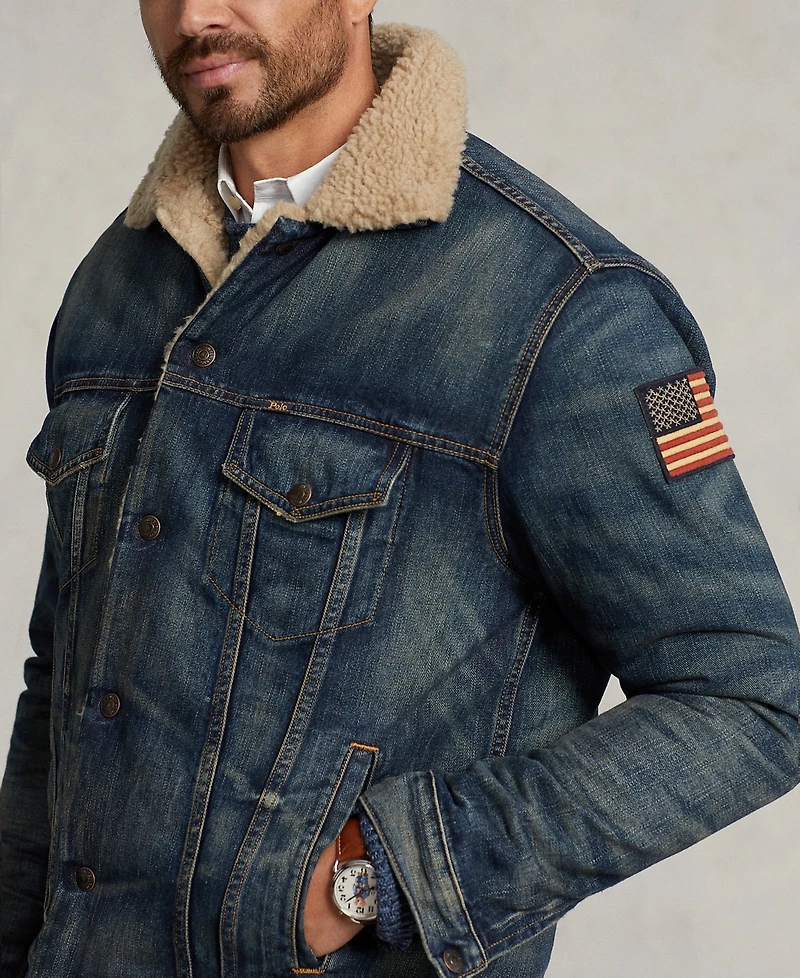 Polo Ralph Lauren Men's Big & Tall Fleece-Lined Denim Trucker Jacket