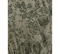 Trixxi Juniors' Printed Square-Neck Short-Sleeve Tiered Dress