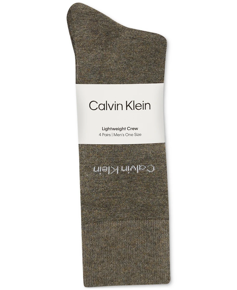 Calvin Klein Men's 4-Pack Flat-Knit Crew Dress Socks