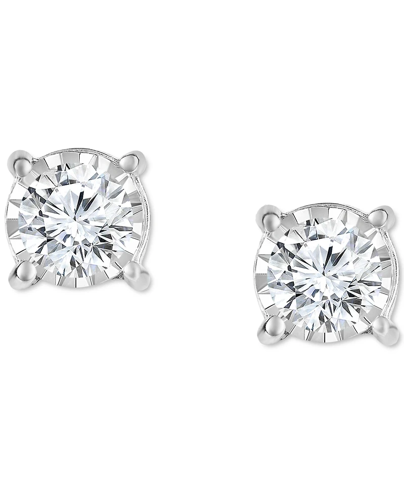 TruMiracle Diamond Side Halo Stud Earrings (5/8 ct. t.w.) 14k Gold