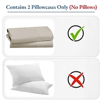 Luxury 800 Thread Count 2 King Pillowcases, 100% Cotton Sateen, Soft, Smooth & Thick, Fits King Size Pillows by California Design Den