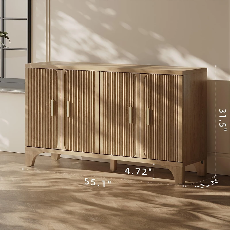 Sugift 2 Drawers Industrial Console Table with Steel Frame for Small Space-Rustic Brown