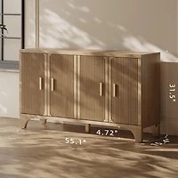 Sugift 2 Drawers Industrial Console Table with Steel Frame for Small Space-Rustic Brown