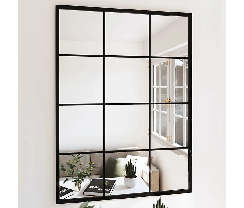 vidaXL Wall Mirror Black 31.5"x23.6" Metal