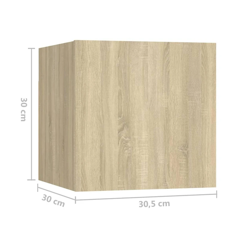 vidaXL Bedside Cabinet Sonoma Oak 12"x11.8"x11.8" Engineered Wood