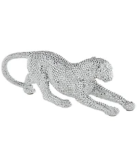 Studio 55D Silver Prowling Leopard 17 1/2" Wide Accent Sculpture