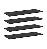 vidaXL Bookshelf Boards 4 pcs Black 31.5"x11.8"x0.6" Engineered Wood