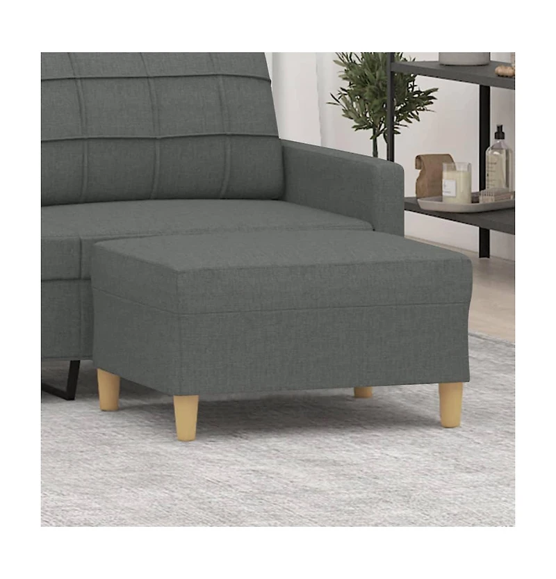 vidaXL Footstool Dark Gray 27.6"x21.7"x16.1" Fabric