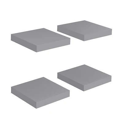 Floating Wall Shelves 4 pcs Gray 9.1"x9.3"x1.5" Mdf