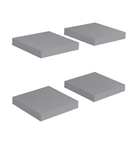 Floating Wall Shelves 4 pcs Gray 9.1"x9.3"x1.5" Mdf