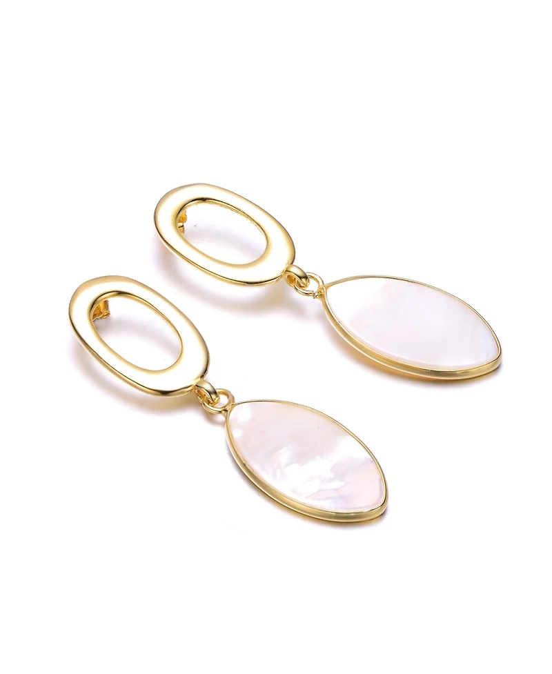 Sterling Silver with 14K Gold Plated Pearl Drop Earrings