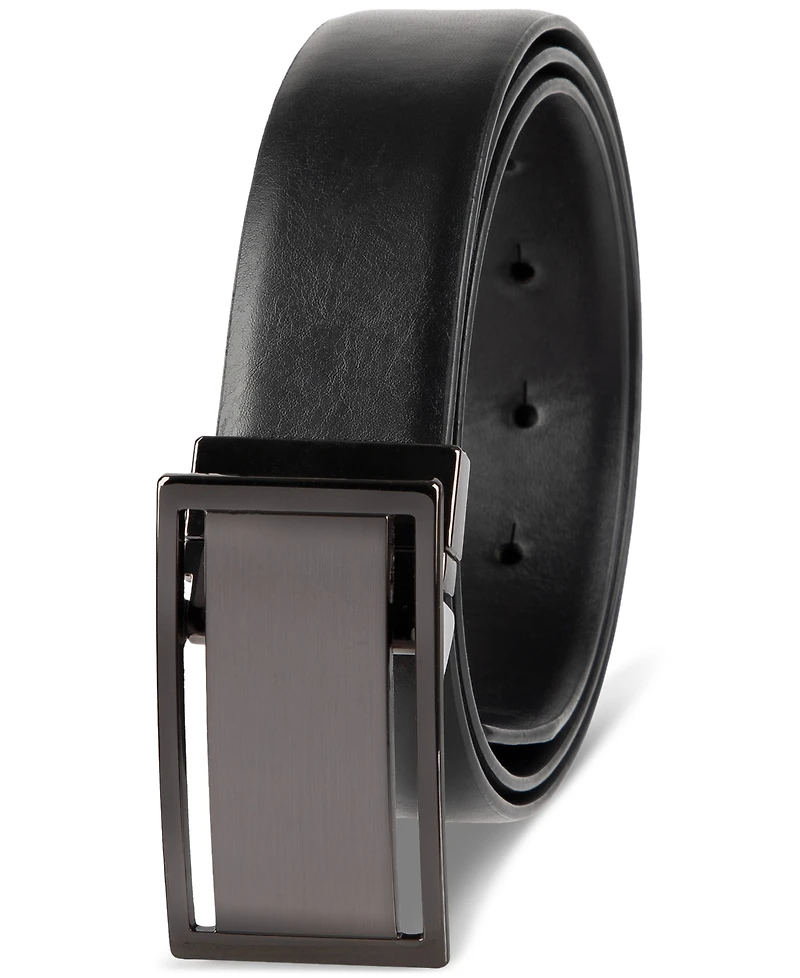 Alfani Men's Reversible Cut-Out Plaque Belt, Created for Macy's