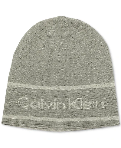 Calvin Klein Men's Jacquard Stripe Logo Beanie
