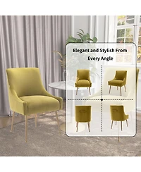Boyel Living Velvet Dining Chair with Pulling Handle and Adjustable Foot Nails(Set of 2)