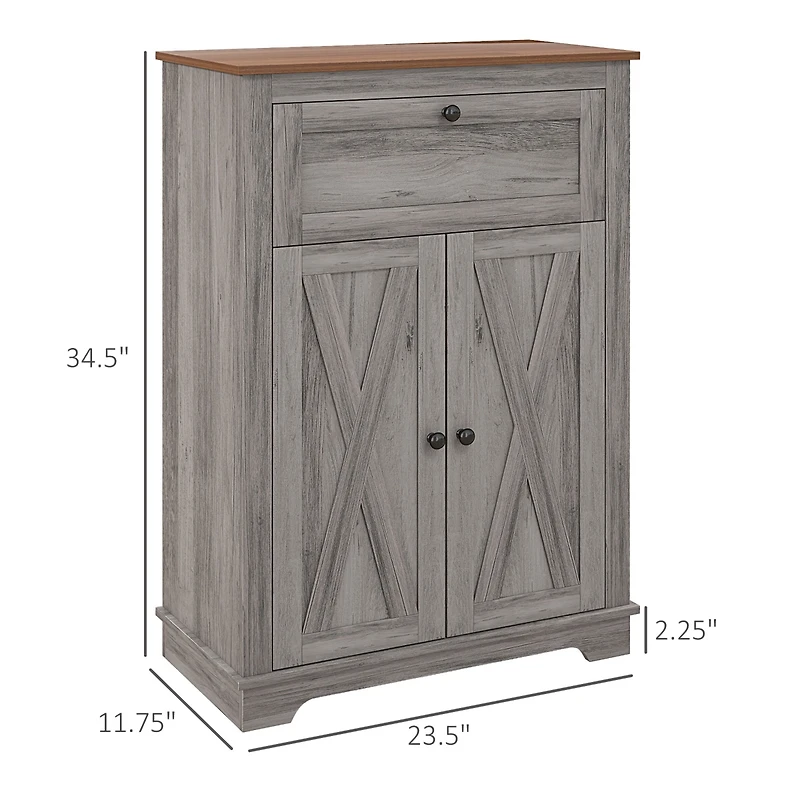 Homcom Farmhouse Storage Cabinet with Drawer and Doors