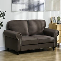 Homcom Mid Century Modern Loveseat Sofa with Nailhead Trim,