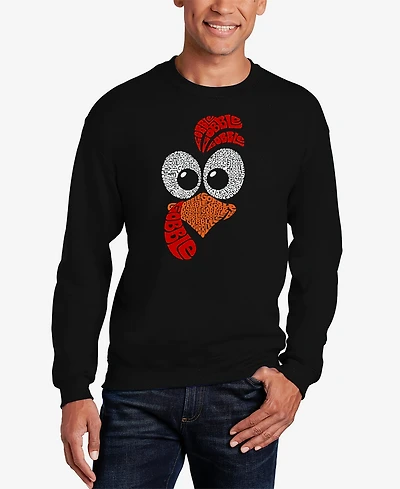 La Pop Art Men's Turkey Face Word Crewneck Sweatshirt