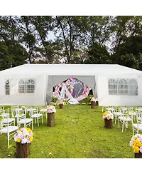 Givimo 10 x 30 Feet Outdoor Canopy Tent with 6 Removable Sidewalls and 2 Doorways