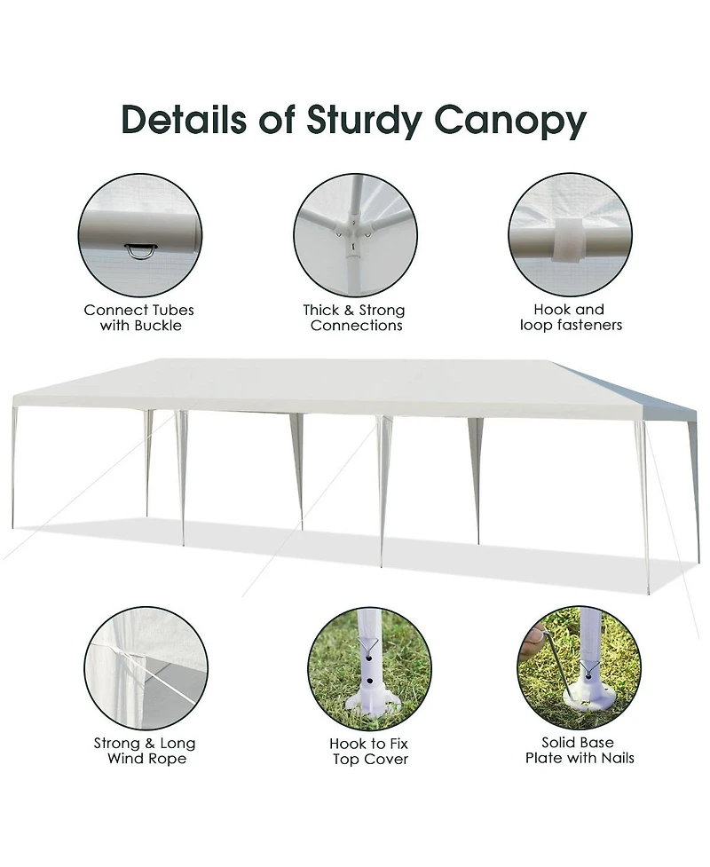 Givimo 10 x 30 Feet Gazebo Canopy Tent with Connection Stakes and Wind Ropes