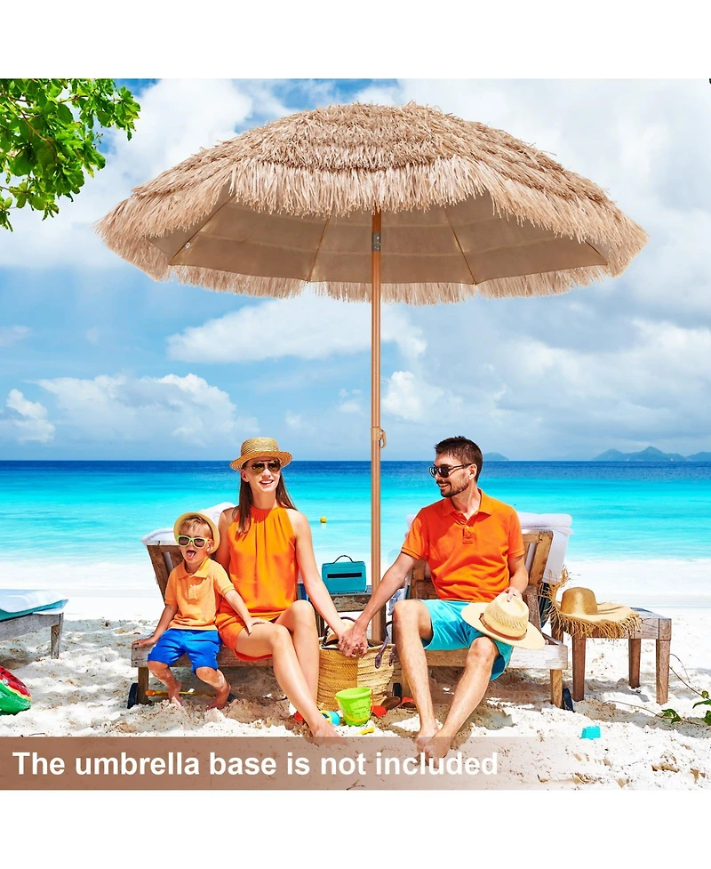 Givimo 7.2 Feet Patio Thatched Tiki Umbrella Hawaiian Hula Beach Umbrella