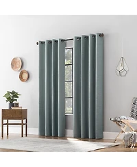 Textured Linen Blend Total Blackout Grommet Top Curtain