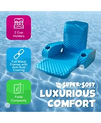 Trc Recreation Folding Baja Chair Swimming Pool Float Armchair, Marina Blue