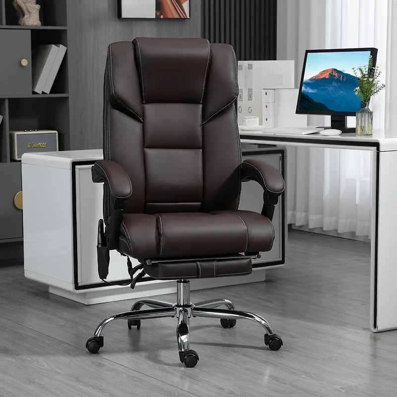 Vinsetto Vibration Massage Office Chair with Lumbar Heat, Footrest,
