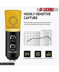 5 Core Podcast Equipment Bundle Professional Studio Xlr Condenser Recording Microphone Kit for vocals