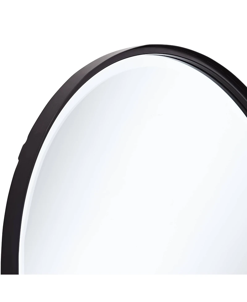 Uttermost Clara Arch Top Vanity Decorative Wall Mirror Modern Beveled Matte Black Metal Frame 24" Wide for Bathroom Bedroom Living Room Home Entr