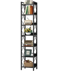 Tribesigns 78.7 Inch Extra Tall Narrow Bookshelf, 7 Tier Skinny Bookcase for Small Spaces, Freestanding Display Shelves