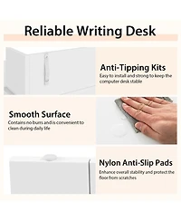 Gymax 48'' Computer Desk Study Writing Workstation w/ Bookshelf & Monitor Stand Riser