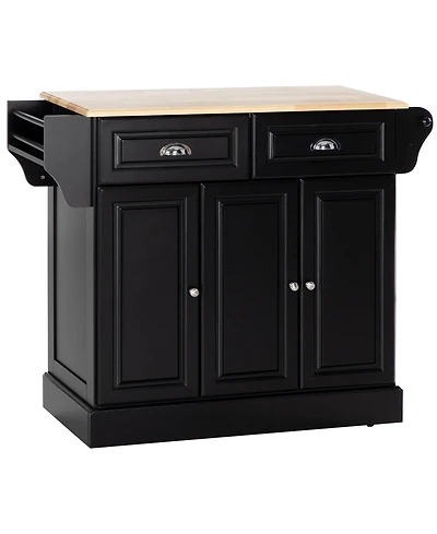 Homcom Kitchen Island on Wheels Kitchen Storage Cabinet Utility Cart