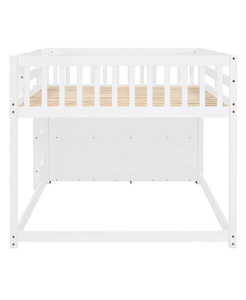 Streamdale Full over Bunk Bed with 4 Drawers and 3 Shelves-Gray