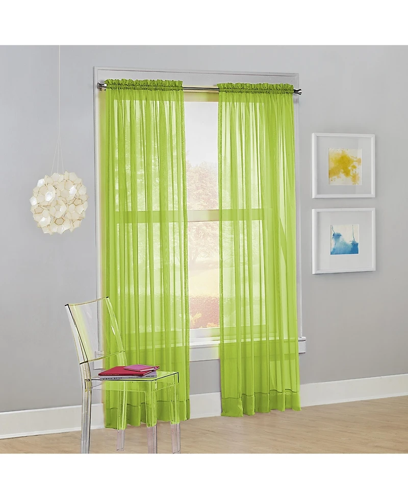 Calypso Sheer Voile Rod Pocket Curtain Panel