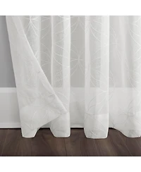 Tamaryn Embroidered Trellis Sheer Rod Pocket Curtain Panel
